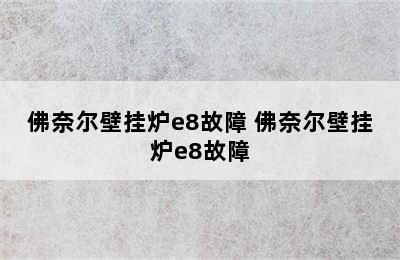 佛奈尔壁挂炉e8故障 佛奈尔壁挂炉e8故障